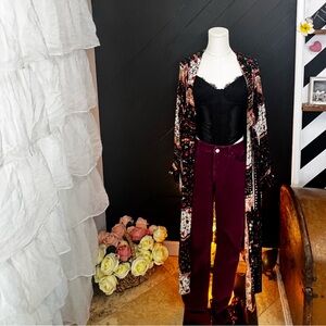 Pilcro by Anthropologie Magenta/Purple Corduroy Slim Straight Pants